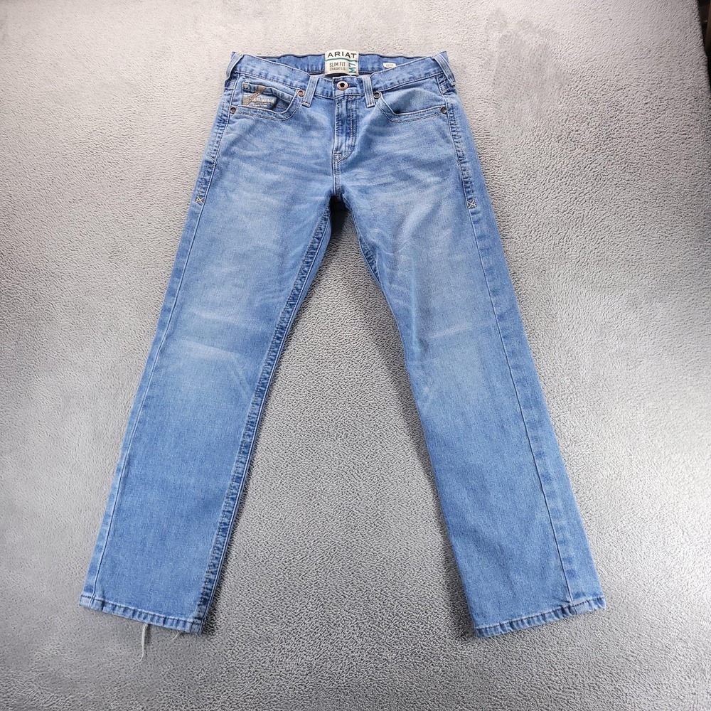 Ariat Jeans Mens 33 Blue M7 Julian Straight Slim Fit Stretch Workwear 10039614